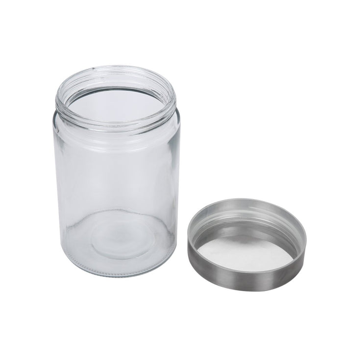 Mainstays Glass Storage Canisters with Stainless Steel Lids, 4 Piece Set