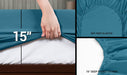 Queen Bed Sheets Set - 4 Piece Bedding - Brushed Microfiber - Shrinkage and Fade Resistant - Easy Care (Queen, Denim Blue)