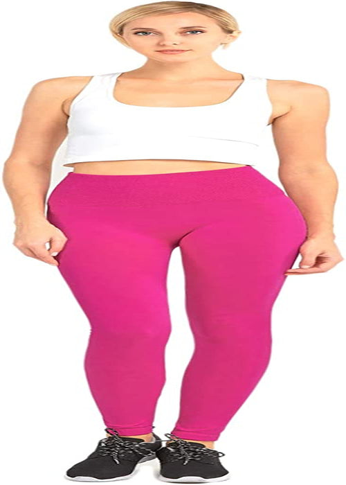 Leggings - Women'S Fleece Lined Solid Color High Waist Full Length Winter Leggings
