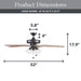 Better Homes & Gardens 52" 5 Blade Oil-Rubbed Bronze with 3 Lights