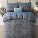 Oli Anderson Tufted Duvet Cover Queen Size, Soft and Lightweight Duvet Covers Set for All Seasons, 3 Pieces Boho Embroidery Shabby Chic Bedding Set (Grey, Queen, 90’’ X 90’’)