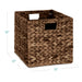 12X12In Hyacinth Baskets, Set of 5 Multipurpose Collapsible Organizers W/ Inserts - Espresso