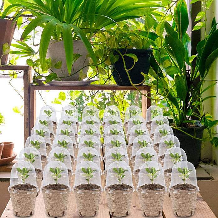 36 Set Plant Nursery Pots with Humidity Dome, Seed Starter Pots Biodegradable Peat Pots, Seedlings Planting Pots with Plant Labels for Indoor Outdoor Garden