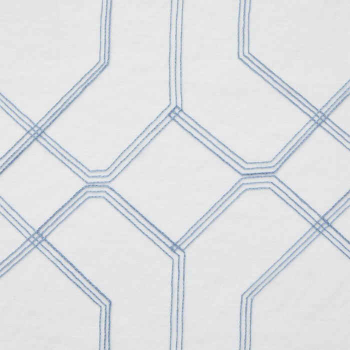 Mainstays Modern Blue Geometric Rod Pocket Sheer Curtain Set, 28" X 84" (4 Panels)