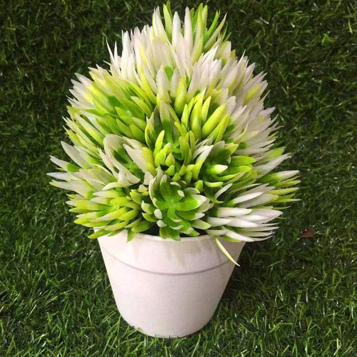 Realistic Potted Artificial Succulent Plants Home Office Desktop Bonsai Decor White