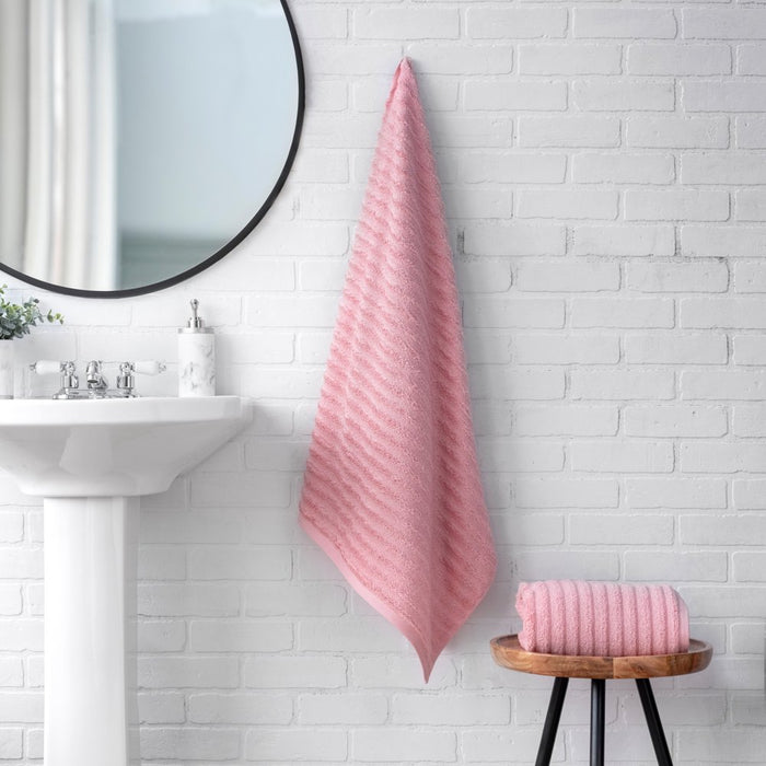 Mainstays Performance Textured Bath Sheet Dusty Rose