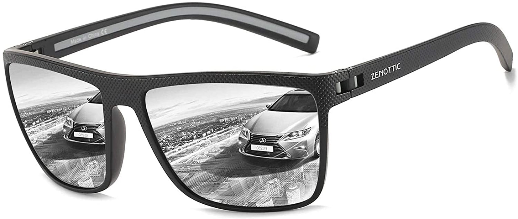 Polarized Sunglasses for Men Lightweight TR90 Frame UV400 Protection Square Sun Glasses