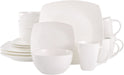 Gibson Soho Lounge 16-Piece Square Reactive Glaze Dinnerware Set, Red