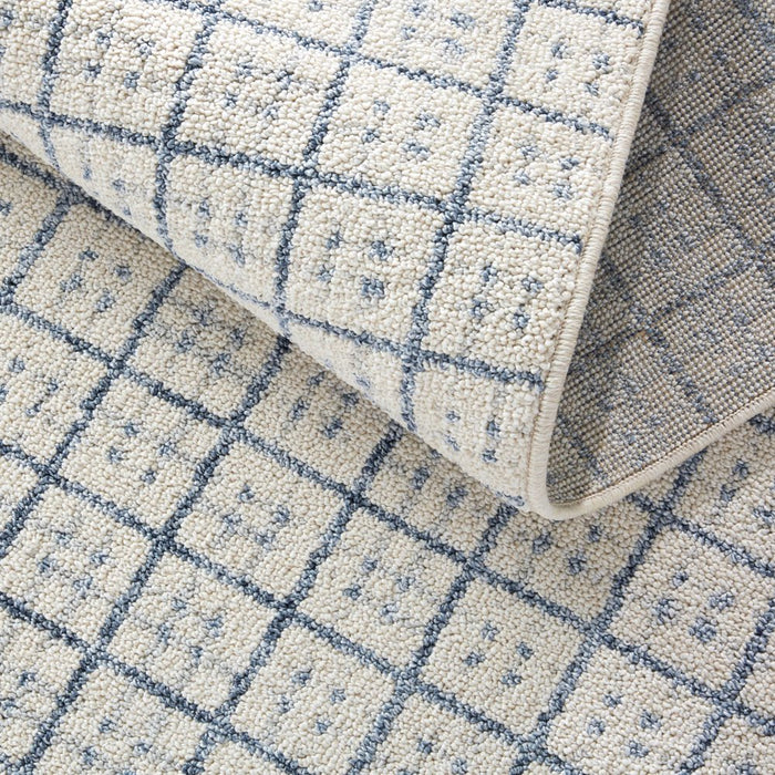 Wanda June Home Squares with Fringe Area Rug, Blue, 5'2" X 7'2" by Miranda Lambert