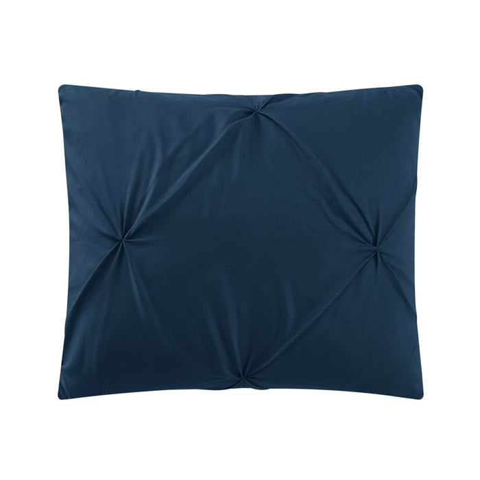 Sharper Image 9-Piece Navy down Alternative Pintuck Bed-In-A-Bag Set, King