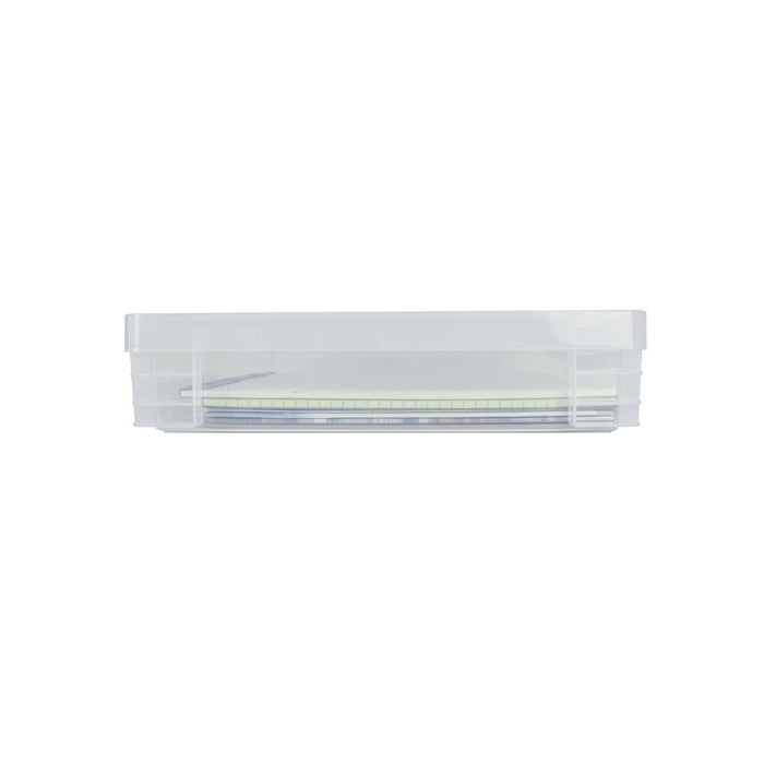 Pen + Gear Plastic Stacker Document Box, Clear, Letter Size, Desktop Organizer