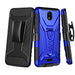for Nokia C100 Case Kickstand with Tempered Glass Screen Protector Shock Proof Hybrid Cover with Phone Belt Clip Holster - Blue