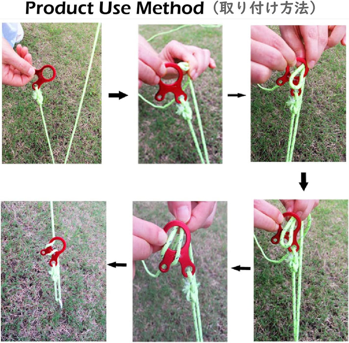 Aluminum Alloy Guyline Cord Adjuster Tent Tensioners Rope Adjuster for Tent Hiking Camping
