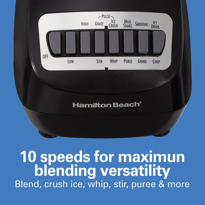 Smoothie Electric Blender with 10 Speeds, 56 Oz. Bpa-Free Plastic Jar, Model 50190