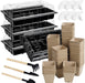 247 Pack Seed Starter Kit Including Peat Pots for Seedlings Seed Starter Tray with Plant Labels, Tool, Plastic Growing Trays Germination Tray Paper Seedling Cups for Indoor Outdoor Garden