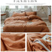 MKXI Caramel Pumpkin Duvet Cover Queen Size，Solid Brown Bedding Set，Soft Jersey Cotton Simple Bedroom Collection，Solid Color Adults Bedding