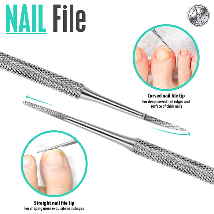 4 PCS Nail Care Kit, Nail Cuticle Nippers,  Ingrown Toenail Tools Kit, Toenail File and Lifters Stainless Steel, Nail Lifter, Nail Cuticle Pushers, Professional Manicure and Pedicure Set