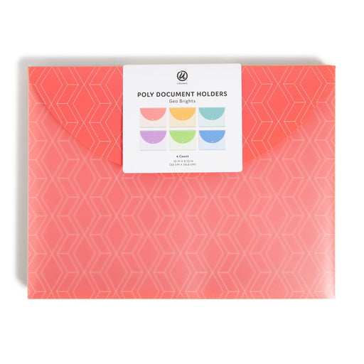 Single Pocket Poly Document Holders, 6 Count, Snap Closure, Multi-Color Bold and Bright 5895U