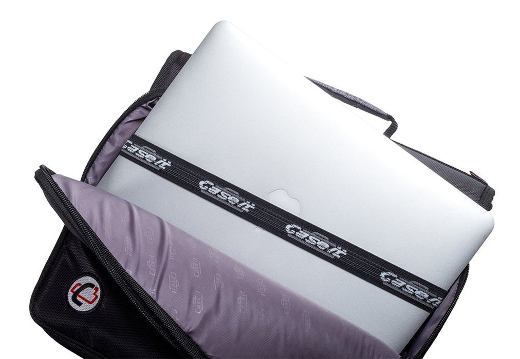 Case It 2" D-Ring Zipper Binder with 13.3" Tablet Pouch, Black, LT-007