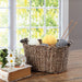 Mainstays Brown Oval 2-Hue Seagrass Storage Basket with Wooden Handles