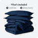 Goose down Alternative Comforter Set, Premium 1800 Collection, with Pillow Shams, 3 Piece Set, Queen, Dark Blue