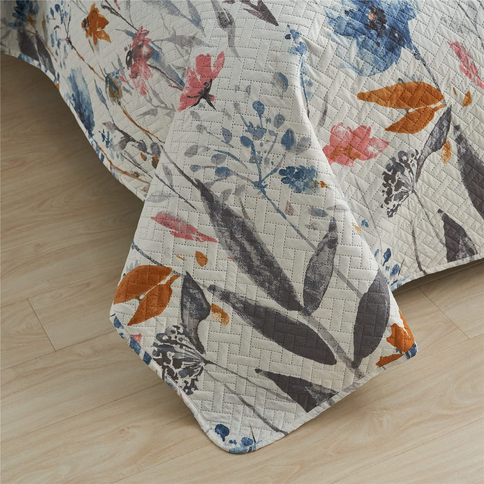King Quilt Set, 3-Piece King Size Quilt Set with 2 Pillow Shams- Boho Reversible Soft and Lightweight King Quilt Bedding Bedspread Coverlet Set
