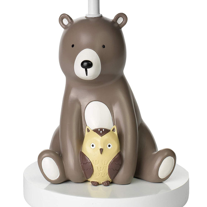 Sierra Sky Blue/Brown Bear Nursery Lamp with Shade & Bulb