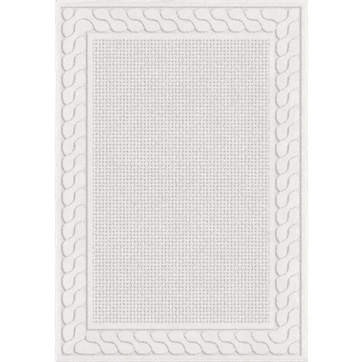 My Texas House Picket Fences, Country/Cottage, Border, Woven Area Rug, 5'2" X 7'6"