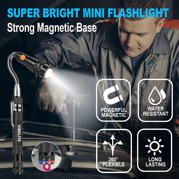 Extendable Magnetic Flashlight with Telescoping Magnet Pickup Tool-Cool Gadgets Gifts Idea & Christmas Stocking Stuffers for Men, Husband,Dad,Father,Mechanic,Tech,Handyman,Him Women