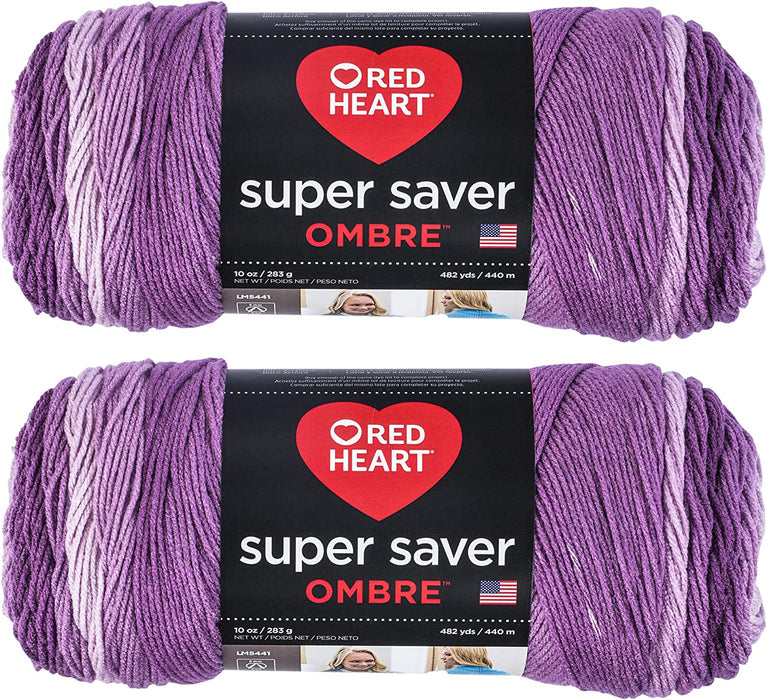Red Heart Super Saver Jumbo Yarn, Sunny 2 Pack