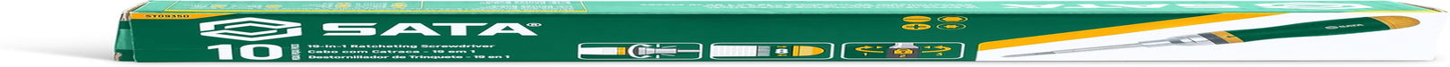 19-In-1 Multipurpose Ratcheting Screwdriver Set with 8 Double-Sided Bits and a Green and Yellow Oil-Resistant Handle - ST09350, 10 Piece