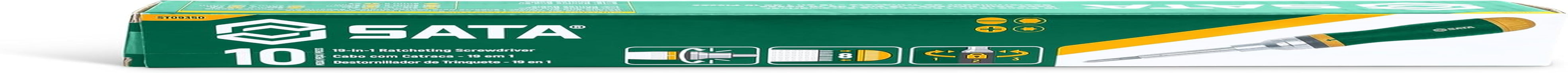 19-In-1 Multipurpose Ratcheting Screwdriver Set with 8 Double-Sided Bits and a Green and Yellow Oil-Resistant Handle - ST09350, 10 Piece
