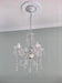 the Original 4 Light Crystal White Hardwire Flush Mount Chandelier H17.5”Xw15”, White Metal Frame with Clear Glass Stem and Clear Acrylic Crystals & Beads That Sparkle Just like Glass