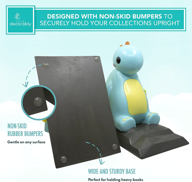 Dinosaur Bookends for Kids - Dinosaur Book Ends for Kids Room, Kids Book Ends for Boys Room, Kids Bookends for Shelves, Kid Book Ends Kids, Dinosaur Book Ends for Kids Rooms