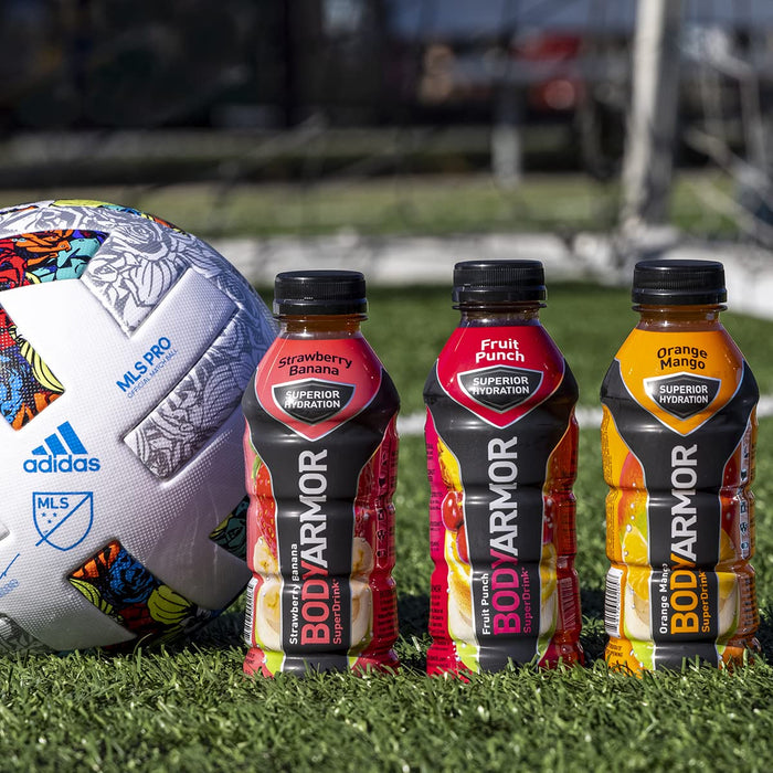 BODYARMOR Sports Drink Sports Beverage, Fruit Punch, Natural Flavors with Vitamins, Potassium-Packed Electrolytes, Perfect for Athletes, 16 Fl Oz (Pack of 12)