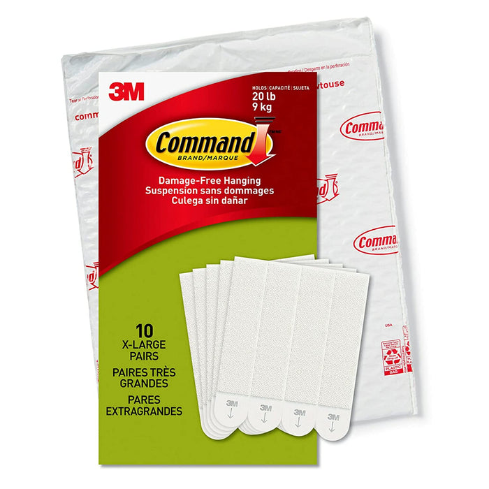 Command Large Picture Hanging Strips, Damage Free Hanging Picture Hangers, No Tools Wall Hanging Strips for Living Spaces, 14 White Adhesive Strip Pairs(28 Command Strips)