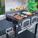 Kenmore 32-Inch Smart Charcoal Grill with Bluetooth Meat Thermometer, LCD Display, and Temperature Probes, Black/Stainless Steel