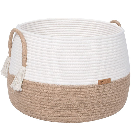 Large Basket for Toys-15.7"X 11.8"-Boho Baskets for Living Room,Bedroom,Nursery | Large Woven Baskets, Cube Basket, under Shelf Basket | Decorative Baskets for Home Decor