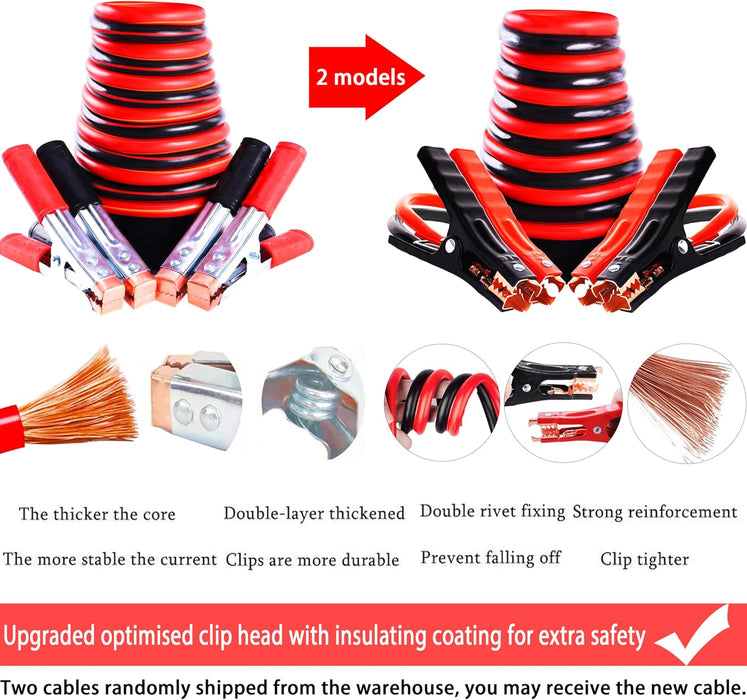 Roadside Assistance Emergency Kit - Car Emergency Kit with Jumper Cables (Upgraded) Emergency Roadside Kit for Car 142 Pieces Car Safety Kits,Tow Strap,Tool Kit,Reflective Warning Triangle