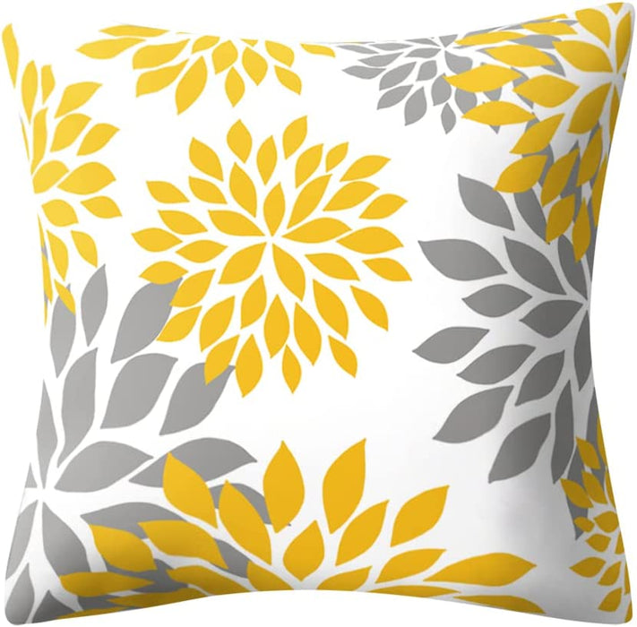 Yellow Pillow Covers 18X18 Set of 4 Modern Decorative Geometric Outdoor Sofa Throw Pillow Cushion Covers Case for Couch Living Room Bedroom Patio Furniture Indoors Home Decor