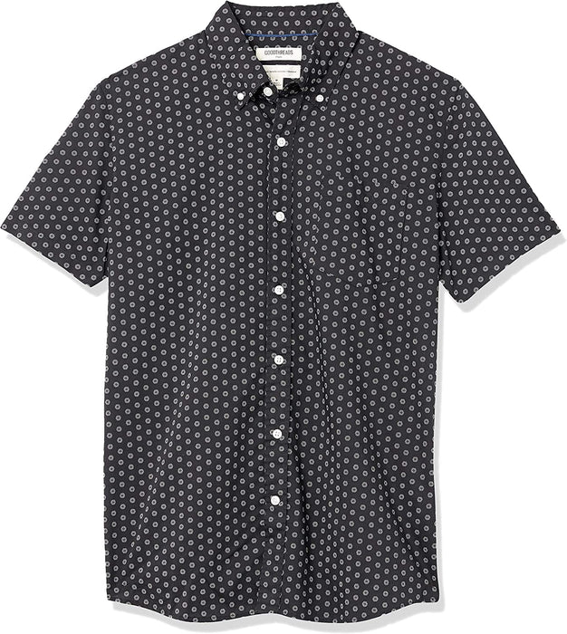 Men'S Standard-Fit Short-Sleeve Printed Poplin Shirt