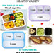 Bento Lunch Box Kids & Adult: Leakproof Lunch Containers for Boys & Girls with 3 Compartments - School, Daycare, Meal Planning Portion Control Container, Bpa-Free Boxes, Utensils | Blue Purple 2 Pack