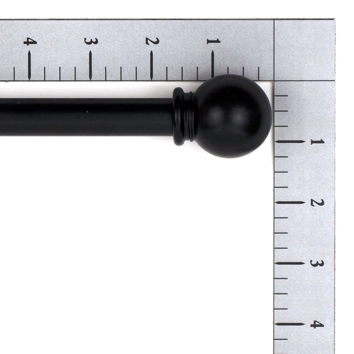 Mainstays 5/8" Black Ball Single Curtain Rod, 28 to 48", Black