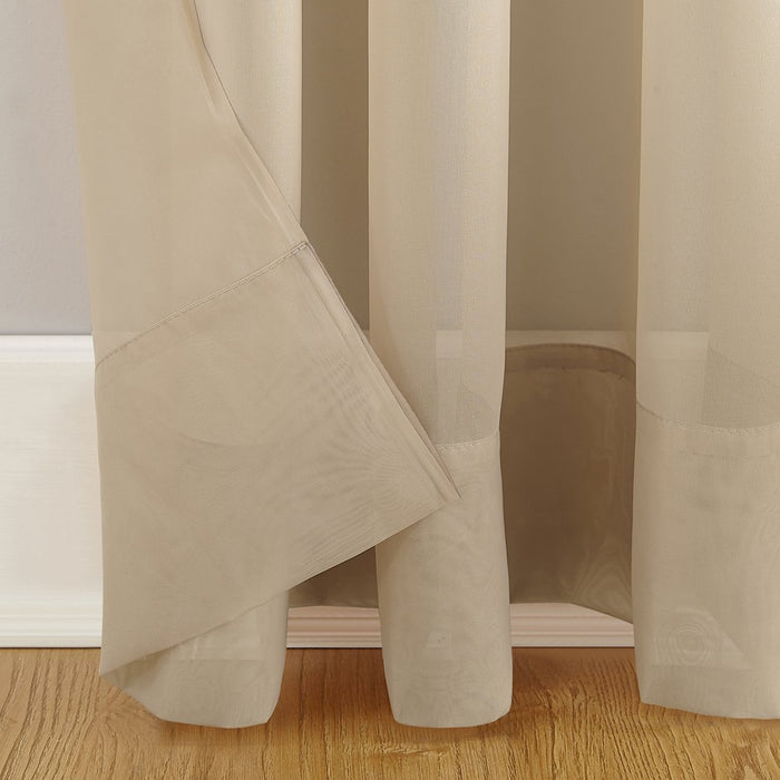 Mainstays Marjorie Sheer Voile Curtain, Single Panel, 59"W X 95"L, Brownstone