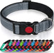 Reflective Dog Collar with Safety Locking Buckle, Adjustable Nylon Pet Collars for Extra Large Dogs, Red