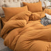 Jersey Knit Duvet Cover Set 100% T-Shirt Cotton Super Soft Comfy 3Pc Bedding Set with Zipper Closure (Solid Burnt Orange, King)