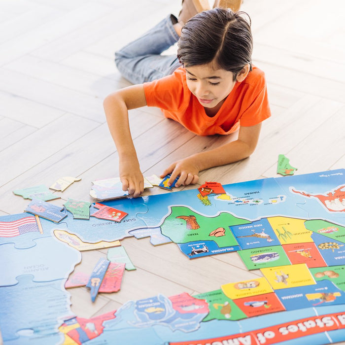 USA Map Floor Puzzle - 51 Pieces (2 X 3 Feet)