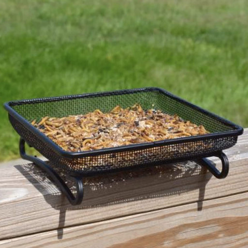 Wildlife and Bird Feeder, Deck and Ground Tray Feeder for Birds, Squirrels, Chipmunks, and Rabbits