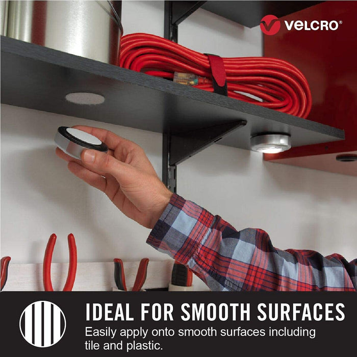 VELCRO Brand Heavy Duty Fasteners | 4X2 Inch Strips with Adhesive 8 Sets | Holds 10 Lbs | Black Industrial Strength Stick on Tape | Indoor or Outdoor Use (VEL-30703-USA)