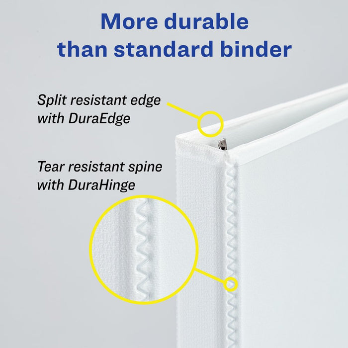 Avery 2" Durable View Binder, Slant Rings, White, 500 Sheets
